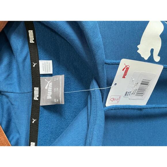 PUMA Blue Men's Hoodie with Logo - Picture 2 of 8
